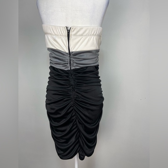Speechless black white gray strapless ruched night out dress women’s size L - Picture 4 of 15